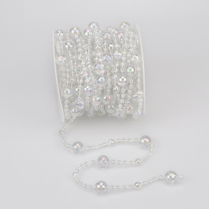 <span class=keywords><strong>Guirnalda</strong></span> de cuentas de cristal de alambre iridiscente ABS, de plástico transparente, LK20191023-21, para decoración de bodas, eventos y fiestas - Product Image 2