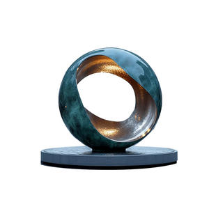 カスタマイズされた大型屋外抽象アートデコレーション鋳造ブロンズグローブ彫刻ツイスティサークル金属彫刻 - Product Image 3