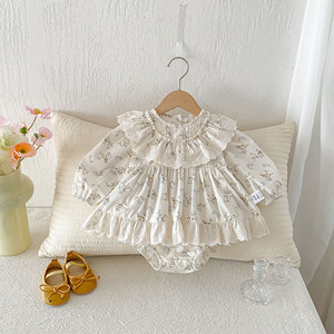 Tutine per Neonata Stile Coreano Primavera-Autunno 2026, Design Floreale in Cotone con Doppio Petto - Product Image 2