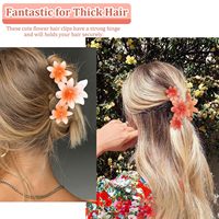Grandes pinces à cheveux en forme de fleur de frangipanier hawaïenne, barrettes antidérapantes pour cheveux épais, pour femmes et filles