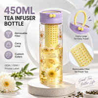 Bouteille d'eau avec infuseur à thé de 450 ml, filtre amovible et boucle de transport pour infusions de thé froid et de fruits – Vente en gros