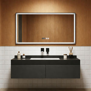 <span class=keywords><strong>Meuble</strong></span>-lavabo mural flottant multi-niveaux en bois pour salle de bain à usage domestique avec miroir en promotion - Product Image 4