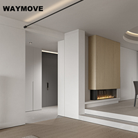 Meubles de cuisine modulaires modernes WAYMOVE, îlot élégant avec plan de travail en marbre, charnières en acrylique, évier, panneau en mélamine