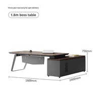 Escritorio de oficina de panel de madera moderno simple Escritorio grande ejecutivo Nuevo uso comercial de lujo ligero