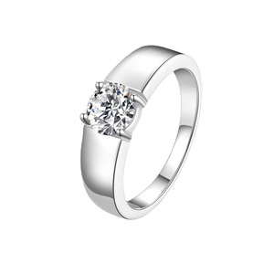 Vente en gros d'usine - <span class=keywords><strong>Bague</strong></span> en argent sterling S925 - <span class=keywords><strong>Bague</strong></span> simple avec moissanite 1 carat pour <span class=keywords><strong>homme</strong></span> - <span class=keywords><strong>Mariage</strong></span> - Fiançailles - Product Image 1