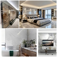 Panneau mural en PVC imperméable effet marbre veiné de luxe, plaque décorative flexible en faux marbre, matériaux décoratifs adaptés aux murs