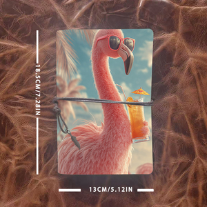 Bloc-notes A6 Bon pour les plans de cours des étudiants en éducation musicale et les notes de pratique des instruments avec des lunettes de soleil Flamingo Drink Umbre - Product Image 4