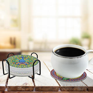 Diamante pintura arte DIY diamante sala de estar hogar paisaje diseño posavasos diamante pintura posavasos - Product Image 5