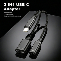 Hub USB-C 3-en-1 avec adaptateur audio 3,5 mm, charge rapide PD 60W et câble tressé pour iPhone 17, 16, 15, ordinateur portable et tablette