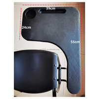Chaise et table d'école en plastique et métal avec tableau d'écriture intégré pour la maison, l'école, la salle de classe et le hall