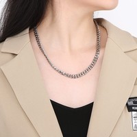 Chaîne de collier en acier inoxydable 5/7/8 mm avec fermoir mousqueton, chaîne en bambou unisexe, style verban, vente directe usine