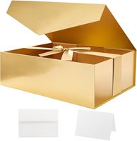 Boîte cadeau rigide magnétique pliable personnalisée, boîte cadeau décorative avec ruban en satin, carte de vœux pour l'emballage de cadeaux