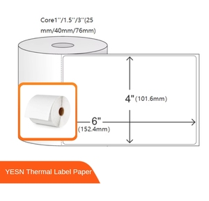 <span class=keywords><strong>Papel</strong></span> reciclable personalizado 100x150 etiquetas autoadhesivas 4x6 etiqueta térmica directa impermeable A6 pegatinas de guía para impresora Zebra - Product Image 2