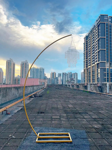 Kim Loại Mặt Dây Chuyền Vòm Đèn Chùm Pha Lê Khung Kim Loại Sắt Hình Bán Nguyệt Khung Cho Đám Cưới Ngoài Trời Bảng Sân Khấu Trang Trí - Product Image 5