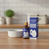 Gouttes Liquides Vermifuges aux Herbes Naturelles Saveur Bœuf Bio pour Chiens, Chats et Animaux de Compagnie – Complément Santé Renforçant l'Immunité, Soutien Digestif, Répulsif