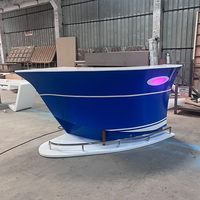 Comptoir de bar bleu personnalisé pour la maison, design spécial en forme de bateau pour bar à domicile