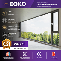 Fenêtres à battants EOKO OEM sur mesure, double vitrage trempé à rupture de pont thermique, certifiées pour la construction résidentielle