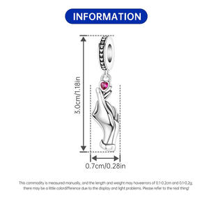 Colgante de latón con forma de corazón y gesto de mano, original, único, personalizado, accesorio de pulsera DIY a la moda, regalo para niñas - Product Image 3