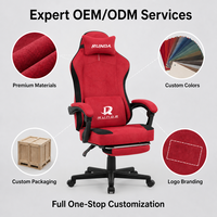 Chaise de bureau ergonomique en tissu de qualité supérieure avec fonction de massage, hauteur réglable, pivotant à 360 degrés, repose-pieds