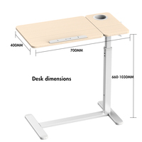 NOUVEAU Bureau mobile sur roulettes pour ordinateur portable, réglable en hauteur, pneumatique, pour la maison ou le bureau, éco-responsable, moderne, à placer au-dessus du lit ou au chevet