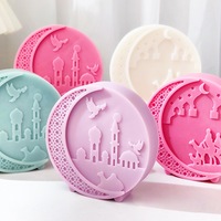 Moule en silicone en forme de croissant de lune islamique, style mosquée, kit de fabrication de bougies, savons et chocolats pour la décoration de la maison pendant le Ramadan, moule en forme de croissant arabe