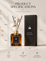 Diffuseur de parfum d'ambiance de luxe longue durée avec bâtonnets floraux, flacon de parfum d'intérieur
