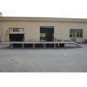 Height Adjustable Portable Aluminum <b>Stage</b> for Events & Concerts-Easy Assembly Outdoor Use Non-Slip <b>Platform</b> - Product Image 5