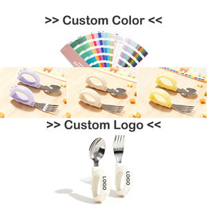 Набор детской посуды Biboo: ложка и вилка из пищевого силикона и нержавеющей стали без BPA, в форме животных, для кормления малышей - Product Image 5