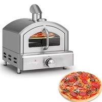 Four à pizza mobile avec brûleur à gaz intégré en acier inoxydable CE, pour la maison, l'intérieur, la boutique, mini four