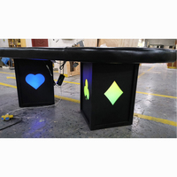 YH Texas Poker Table Casino Jeux Table de jeu de poker en bois personnalisée avec lumière LED