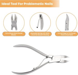 Herramienta de pedicura, cortaúñas profesional para uñas gruesas y encarnadas, alicates de <span class=keywords><strong>Nariz</strong></span> de águila de acero inoxidable, cortador de uñas para hombres y mujeres - Product Image 2