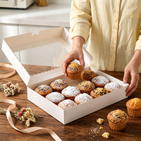 Boîtes d'emballage en gros pour pâtisseries avec fenêtre transparente, en carton blanc, pour boulangeries
