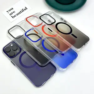 Premium Quality IMD Gradient Color Defender Shockproof Phone Case with Magnetic Ring for iPhone 15 pro 14 13