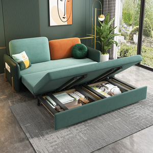 Modern Eco-Friendly Square Cotton Green Foldable Storable <b>Sofa</b> <b>Bed</b> Set for Hotel Rooms Lobbies Homes - Product Image 2