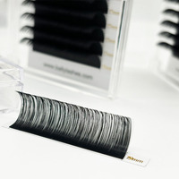 Extensions de cils en cachemire noir mat, moelleuses et douces, volume intense, longueurs de 5 à 25 mm, pour usage professionnel.