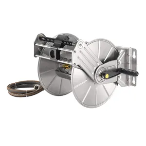 Thép không gỉ vườn Hose Reel nhiệm vụ nặng nề, tường/sàn gắn kim loại nước Hose Reel có thể thu vào với Crank vườn Hose chủ