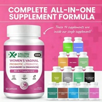 Capsules Probiotiques Prébiotiques pour Femmes Canneberge D-Mannose Chardon-Marie Racine de Pissenlit Marque Privée OEM