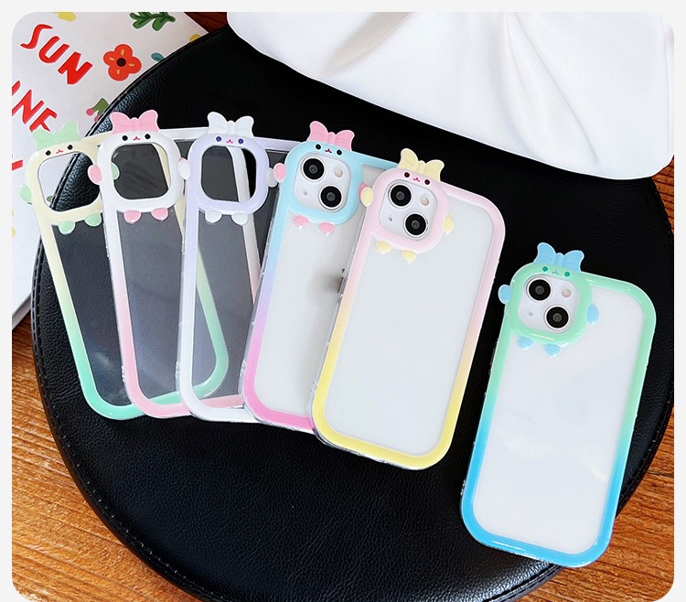Clear Phone Case with Border - Cute Double Color Design Clear Phone Case with Border - Cute Double Color Design
