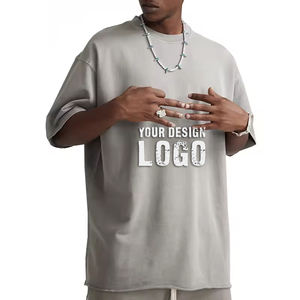Camiseta de Algodón Lavada Personalizada con MOQ Bajo, Talla Grande para Hombre, Estilo Urbano Informal, Cuello Redondo, Holgada, Transpirable, Deportiva - Product Image 1