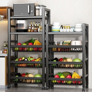 New Style Metal <strong>Rolling</strong> Trolley Vegetable Fruit <strong>Rack</strong> Multifunctional Movable Kitchen Microwave Oven Storage <strong>Rack</strong> - Product Image 6