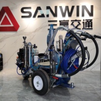 Machine de marquage routier à deux composants, à poussée manuelle, pour lignes plates, modèle 1:1 MMA, fabriquée en Chine, avec pompe à moteur et composants essentiels, prix compétitif, directement de l'usine
