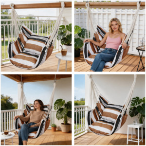 Silla Colgante de Lujo Navyice, Columpio de Cuerda, Soporta 150 kg, Barra Separadora de Madera Dura, Estilo Borla, Venta al por Mayor a Granel 40HQ FCL - Product Image 2