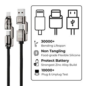 <span class=keywords><strong>C</strong></span>âble de charge et de données universel 240W 4 en 1, PD 3.1, silicone liquide souple, <span class=keywords><strong>USB</strong></span> <span class=keywords><strong>C</strong></span> vers <span class=keywords><strong>C</strong></span>, cordon Lightning pour synchronisation CarPlay filaire, 1m 2m - Product Image 2