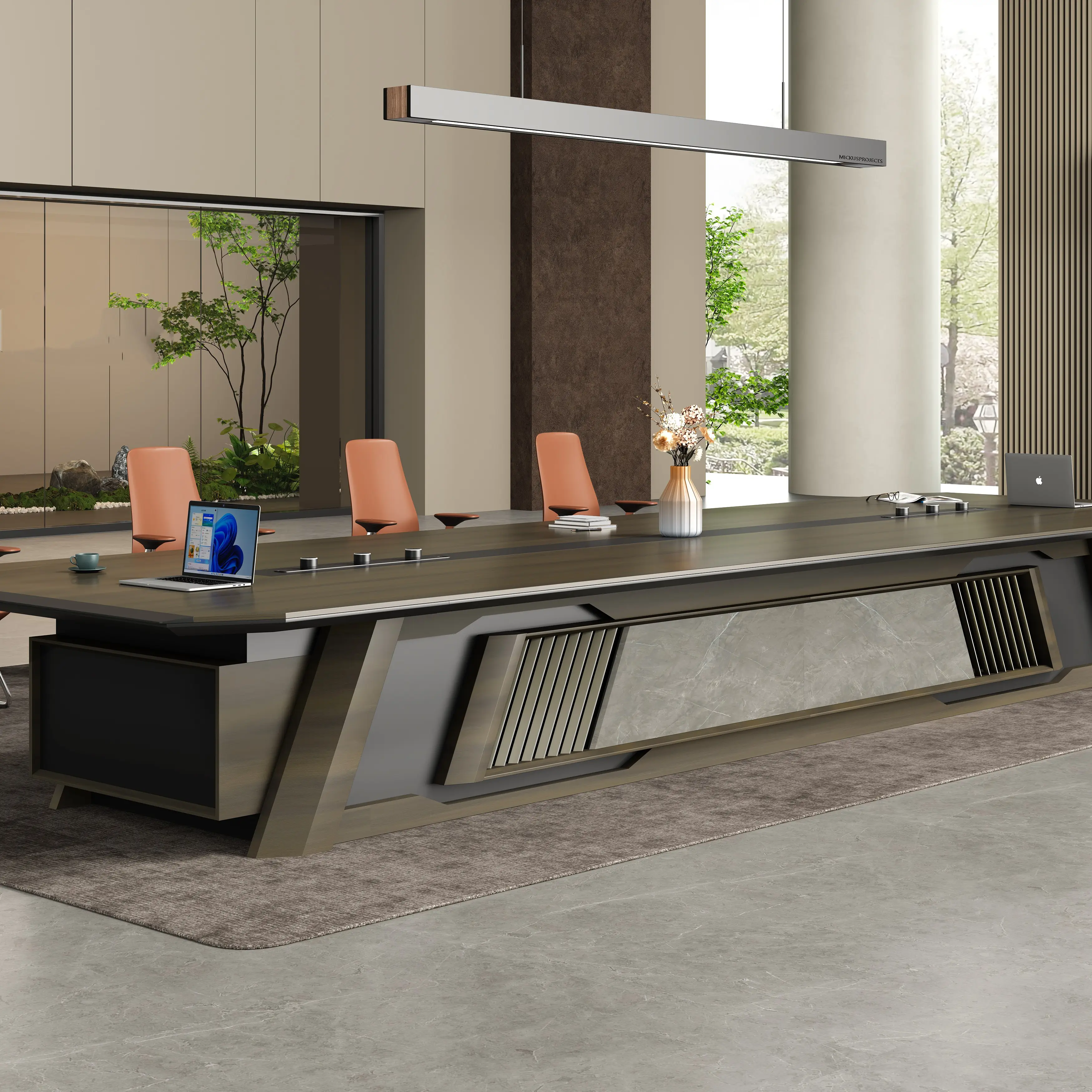 Luxury Modern Long Conference Table Desk Boardroom Office Meeting Table And Chair Office Furniture