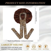 Bonnet de sommeil élégant en satin de soie à imprimé floral Bonnets de cheveux africains à longue queue personnalisés avec ruban Design rond surdimensionné