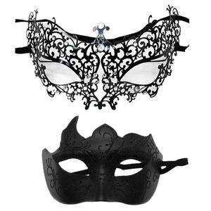 Máscara Negra de Princesa para Carnaval y Mascarada, Máscara Sexy de Arte en Hierro con Pedrería Pintada para Hombres y Parejas para <span class=keywords><strong>Halloween</strong></span> - Product Image 5