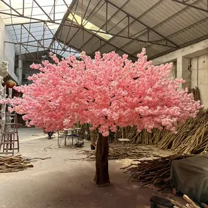 Wohnkultur künstliche Glasfaser High-Density-Landschaft Kirschblüten bäume Holz Kunst bäume Seide künstliche Pflanze