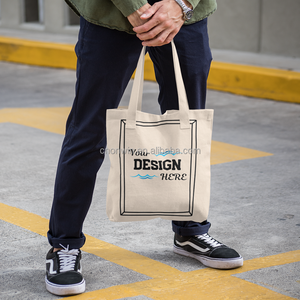 Custom Letter Logo Cotton Portable Canvas Shopping Tote Dust-proof Square <strong>Bag</strong> Reusable For Outdoor Use - Product Image 5