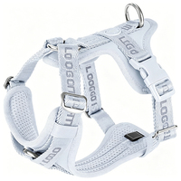 Harnais pour chien de sport en nylon doux jacquard naturel, personnalisable, réglable, avec sangle en maille respirante et attache rapide de sécurité