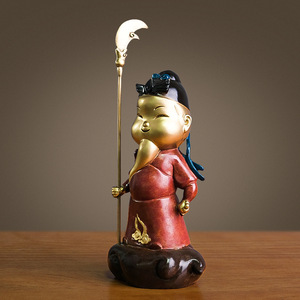 Figurine en laiton Guan Gong version Q, en cuivre et or, faite à la main, décoration de dessin animé, cadeau du Nouvel An chinois pour le salon - Product Image 3